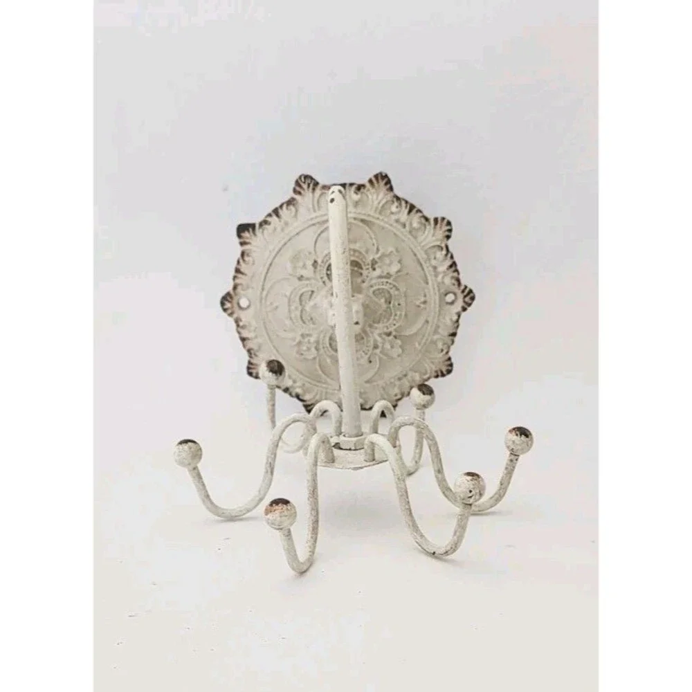 Vintage Jewelry Wall Spinner Hanger Spinning Holder Rack Wrought Iron Necklace